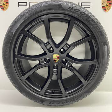 Porsche Cayenne E3 I+II 21”Exclusive Design GTS met banden, Ophalen, Gebruikt, Banden en Velgen, 21 inch