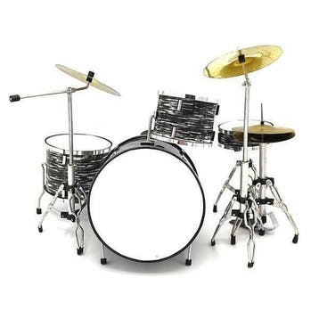 Miniatuur Zilver - zwart drumstel, Ophalen of Verzenden, Nieuw, Overige typen