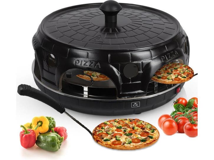 CuisineKing Pizza Oven Black Edition - Mini Pizza Oven - 6, Tuin en Terras, Pizzaovens, Nieuw, Verzenden