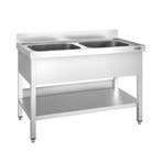 GGM Gastro | RVS spoeltafel PREMIUM - 1200x600mm - met |, Verzenden, Nieuw in verpakking, RVS Meubilair