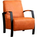 Leren fauteuil Glory - Kenia Rost (oranje), Nieuw, Ophalen of Verzenden, 50 tot 75 cm, Industrieel, Modern