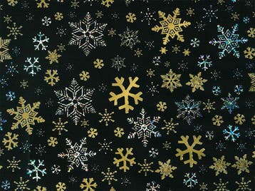 Inpakpapier Kest Sneeuwvlokken Goud Zwart - Breedte 30 cm -, Ophalen of Verzenden, Nieuw, Overige typen