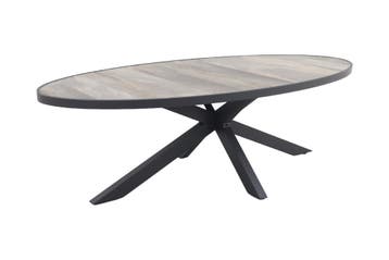 VDG Silva ovale tuintafel - houtlook - 240 x 115 cm., Verzenden, Nieuw, Rond, Overige materialen