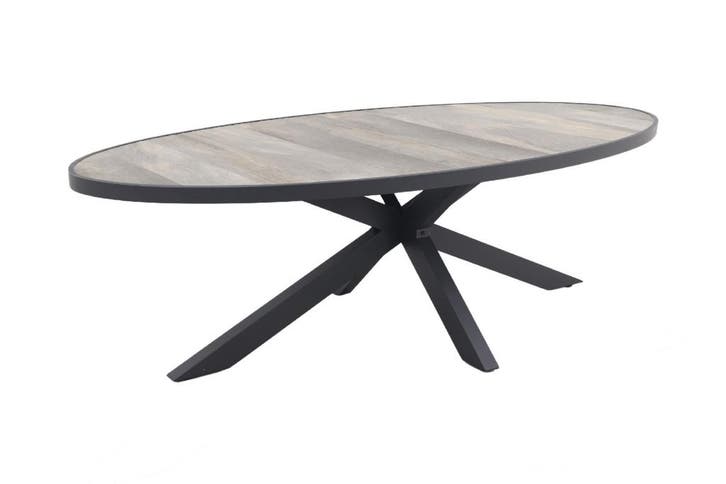 VDG Silva ovale tuintafel - houtlook - 240 x 115 cm., Tuin en Terras, Tuintafels, Nieuw, Overige materialen, Rond, Verzenden