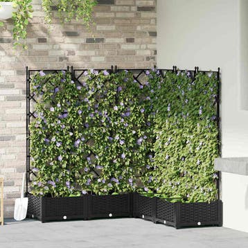 vidaXL Plantenbak 5 st Zwart 120 x 120 x 125,5 cm PP, Tuin en Terras, Verzenden, Nieuw, 100 cm of meer