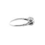 Witgouden Art Deco rijring met diamant 0,15 ct., Sieraden, Tassen en Uiterlijk, Ringen, Gebruikt, Overige kleuren, Ophalen of Verzenden