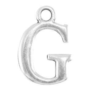 DQ bedel Letter G - Antiek Zilver 15,5 x 9,5 mm oogje: va..., Ophalen of Verzenden, Nieuw, Bedel
