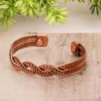 Koperen gezondheids-klemarmband met 2 magneten, Ophalen of Verzenden, Nieuw