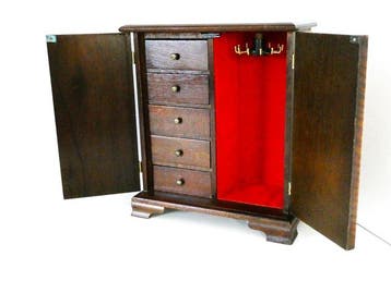 Sieradendoos - Vintage sieradenkastje / juwelen kabinet met