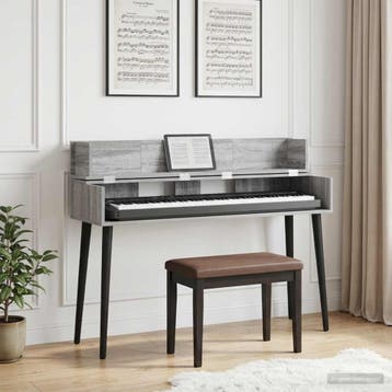 vidaXL studiobureau Grijs Sonoma 130 x 40 x 19,5 cm Bewerkt, Muziek en Instrumenten, Verzenden, Nieuw