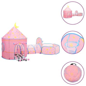 vidaXL Kinderspeeltent met 250 ballen 301x120x128 cm roze, Verzenden, Nieuw