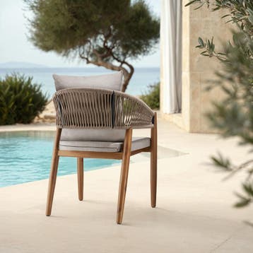 Tuinstoel Manacor, ropedesign - zandkleur, Set van 6, Verzenden, Nieuw