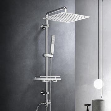 Doucheset 30x30cm zonder kraan - Tweedekansje - OP=OP, Ophalen of Verzenden, Zo goed als nieuw, Chroom, Douche