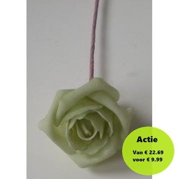 Foamroos Emilia Cool Groen Mint Groen 6 cm doos 42 stuks, Ophalen of Verzenden, Nieuw
