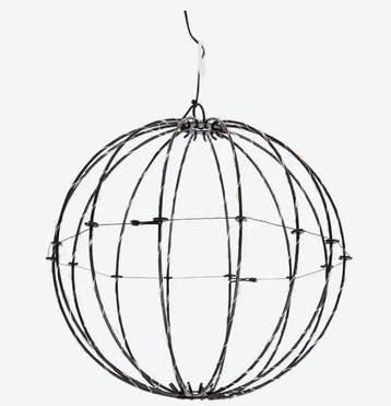 Twinkle bol metalen frame bal globe met 140 led timer zwart, Ophalen of Verzenden, Nieuw