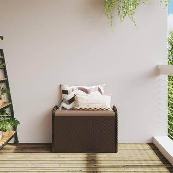 Tuinbank met opbergruimte & kussen - Retoertje deal, Eenpersoons, Minder dan 75 cm, Ophalen of Verzenden, Zo goed als nieuw