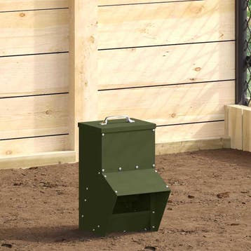vidaXL Kip voerbak Olijf Groen 20 x 25 x35 cm Koudgewalst, Dieren en Toebehoren, Verzenden, Nieuw