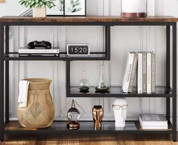Smalle Consoletafel 4 Lagen – Glas & Metaal, 100 cm, Verzenden, Nieuw