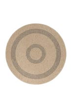 Rond Buitenkleed | Comilla | Ringen | Zwart | 80x80 cm, Huis en Inrichting, Stoffering | Tapijten en Kleden, Verzenden, Nieuw