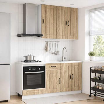 vidaXL Keukenblok KALMAR 5 st Sonoma Eiken Bewerkt hout, Verzenden, Nieuw, Bruin