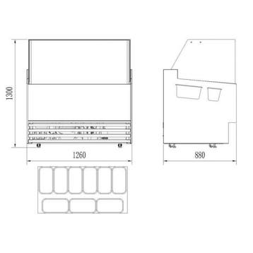 CombiSteel Schepijsvitrine | PHUKET | 285L | 9x 5L | Geforce, Ophalen of Verzenden, Nieuw
