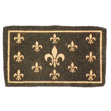 kokosmat handgeweven franse lelie zwart 75cm, Verzenden, Nieuw