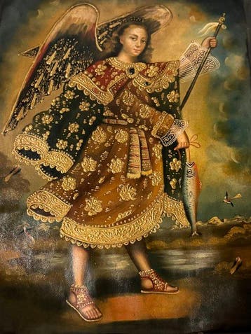 Cuzco Painting Peruvian School (XX) - Saint Raphael