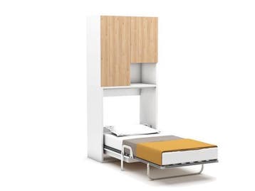 GRATIS MATRAS | Opklapbed 209 met tafel 100x200, 100 cm, Eenpersoons, Verzenden, Nieuw