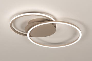 Rietveld Plafondlampen - Taupe - Metaal, Huis en Inrichting, Lampen | Plafondlampen, Verzenden, Nieuw