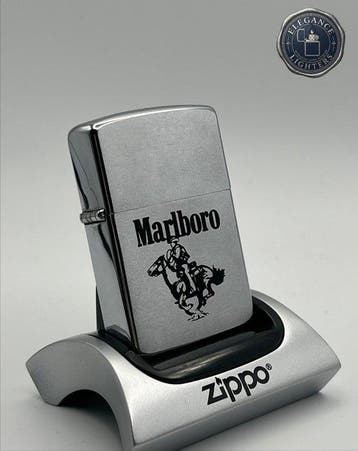 Zippo - Marlboro Cowboy On Horse (L IV / 1988) - Brushed, Nieuw