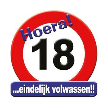 Huldeschild Hoera 18 Jaar, Ophalen of Verzenden, Nieuw
