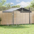 vidaXL Hondenkennel met dak 3x3x2,5 m gegalvaniseerd staal, Dieren en Toebehoren, Verzenden, Nieuw