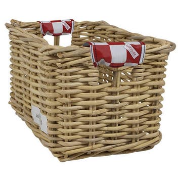 Wicked Rieten Fietsmand XL Red Checker naturel, Verzenden, Nieuw
