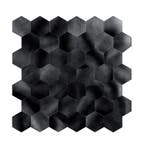 Zelfklevend Mozaïek Hexagon Gun Metal Black, Nieuw