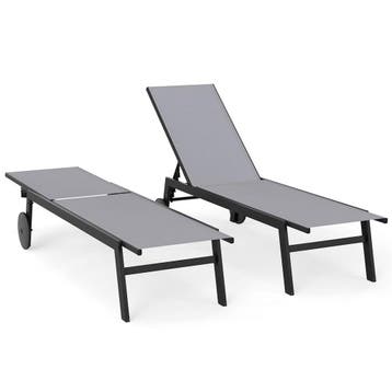 2dekans | Coast tuinligstoelenset - verstelbare rugleuning -, Ophalen of Verzenden, Zo goed als nieuw