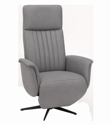Relaxfauteuil Leerdam  - relaxfauteuils - Grijs, Nieuw, Grijs, Stof