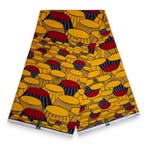 VLISCO stof Hollandais Afrikaanse Wax print - Gele Oche Eze, Ophalen of Verzenden, Nieuw