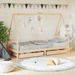 vidaXL Kinderbedframe met lades 80x200 cm massief grenenhout, Kinderen en Baby's, Kinderkamer | Bedden, Verzenden, Nieuw