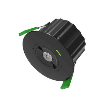 Noodverlichting inbouwspot | 1,8 Watt | Zwart | Ø92mm, Ophalen of Verzenden