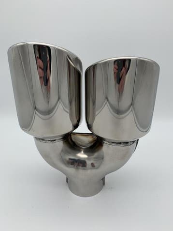 Sierstuk RVS Dubbel Rond – versprongen – 2 x 4 inch slant, Ophalen of Verzenden, Nieuw