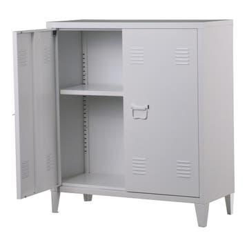 [en.casa] Kantoorkast Oripää metaal 90x80x33 cm wit, Verzenden, Nieuw