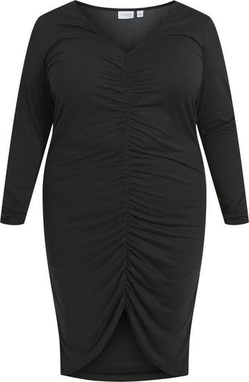 EVOKED VILA VILUANA V-NECK L/S MIDI DRESS/CUR Dames Jurk - M, Verzenden, Nieuw