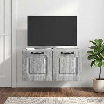vidaXL Wandbeugel TV-kast Grijs sonoma 59,5 x 41 x 30 cm, Minder dan 50 cm, Verzenden, Nieuw, Minder dan 100 cm
