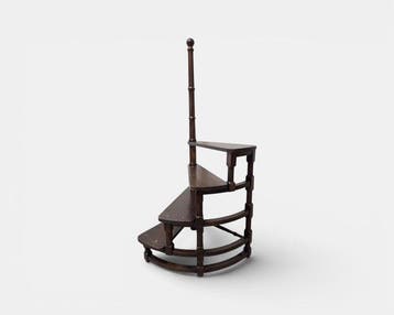 Vintage Library Wooden Spiral Staircase 1950s -