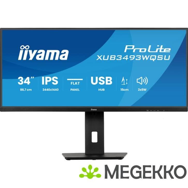 Iiyama ProLite XUB3493WQSU-B6 34  UltraWide Quad HD 120Hz, Computers en Software, Monitoren, Nieuw, Verzenden