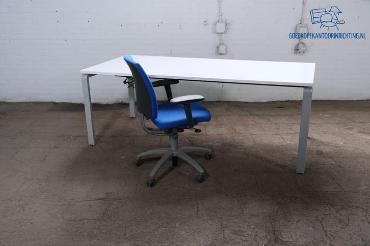 Tweedehands Palmbureau In Hoogte Verstelbaar 200x90 cm Wit, Huis en Inrichting, Bureaus, Gebruikt, Overige merken, Overige typen