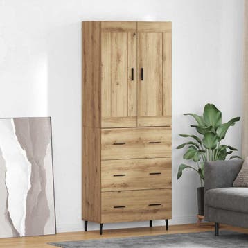 vidaXL buffetkast 2 st Artisan Eiken 69,5 x 34 x 180 cm, Minder dan 50 cm, Verzenden, Nieuw, Minder dan 100 cm