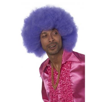Paarse afro pruik voor volwassenen - Afropruiken, Ophalen of Verzenden, Nieuw