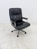 Tecno P128 directiestoel zwart leder, Vergader- of Presentatieruimte, Ophalen of Verzenden, Gebruikt, Stoel
