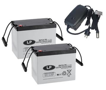 Landport (LP) 2x EV12-75 accus 12 volt 75 ah + IMPULS II, Auto-onderdelen, Ophalen of Verzenden, Nieuw